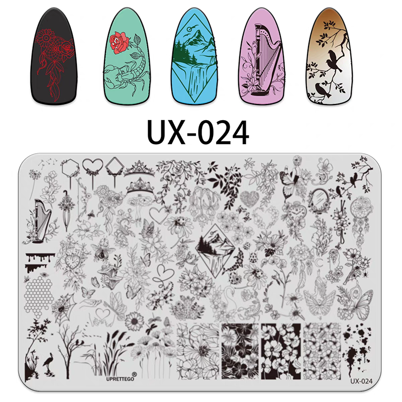 Floral Stamping Plate - Camellia Gardenia Orchid Iris Cute-style Nail Art for DIY Manicure Salon Design Supplies Tools