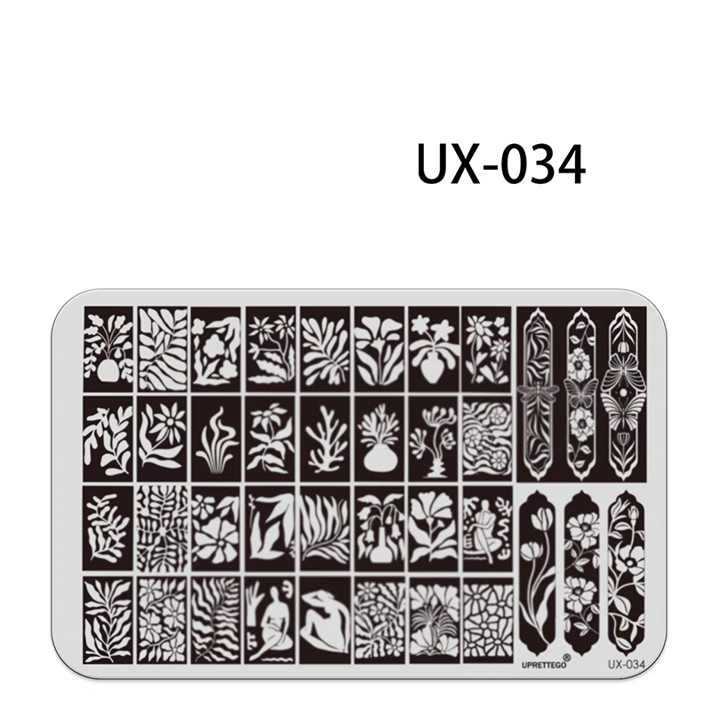 Plant Stamping Plate - Bamboo Monstera Cute Realistic style Nail Art for DIY Manicure Salon Design Supplies Tools