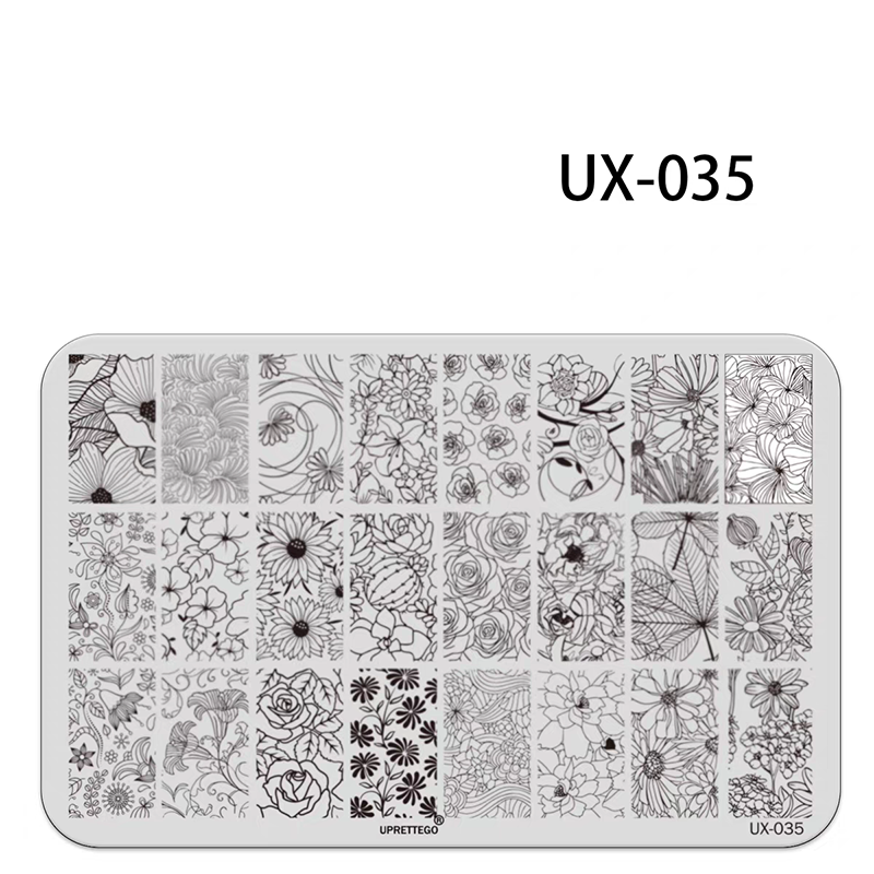 Floral Stamping Plate - Camellia Gardenia Orchid Iris Cute-style Nail Art for DIY Manicure Salon Design Supplies Tools