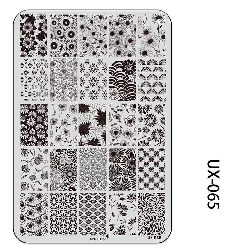 Floral Stamping Plate - Camellia Gardenia Orchid Iris Cute-style Nail Art for DIY Manicure Salon Design Supplies Tools