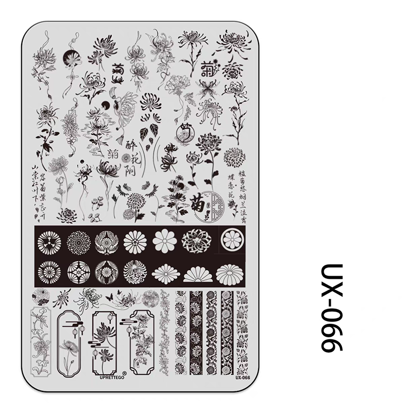Floral Stamping Plate - Camellia Gardenia Orchid Iris Cute-style Nail Art for DIY Manicure Salon Design Supplies Tools