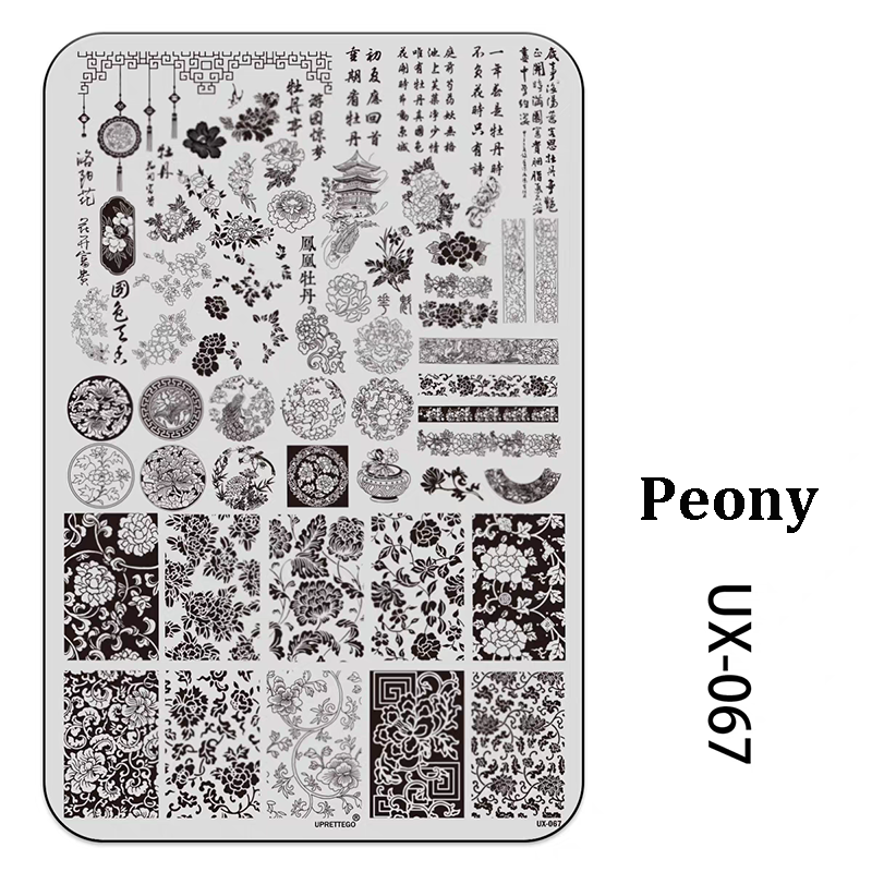 Floral Stamping Plate - Camellia Gardenia Orchid Iris Cute-style Nail Art for DIY Manicure Salon Design Supplies Tools
