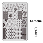 Floral Stamping Plate - Camellia Gardenia Orchid Iris Cute-style Nail Art for DIY Manicure Salon Design Supplies Tools
