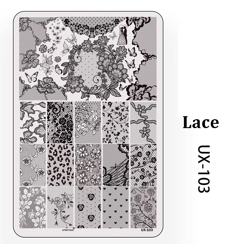 Floral Stamping Plate - Camellia Gardenia Orchid Iris Cute-style Nail Art for DIY Manicure Salon Design Supplies Tools
