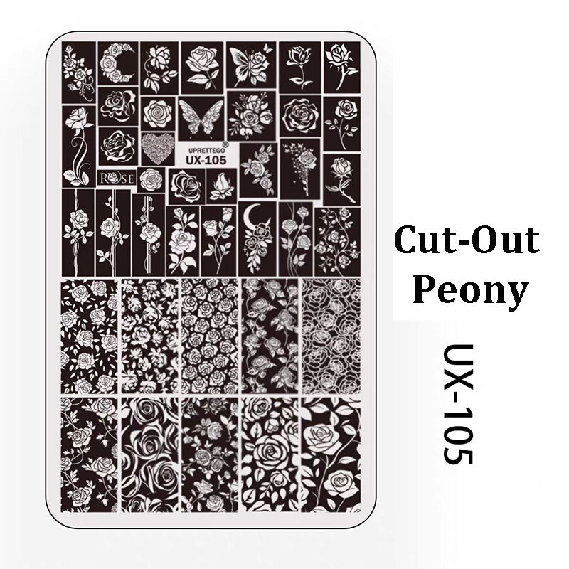 Floral Stamping Plate - Camellia Gardenia Orchid Iris Cute-style Nail Art for DIY Manicure Salon Design Supplies Tools