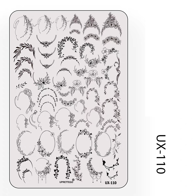 Plant Stamping Plate - Bamboo Monstera Cute Realistic style Nail Art for DIY Manicure Salon Design Supplies Tools