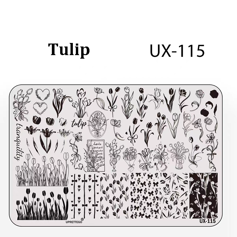 Floral Stamping Plate - Camellia Gardenia Orchid Iris Cute-style Nail Art for DIY Manicure Salon Design Supplies Tools