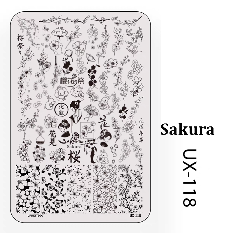Floral Stamping Plate - Camellia Gardenia Orchid Iris Cute-style Nail Art for DIY Manicure Salon Design Supplies Tools