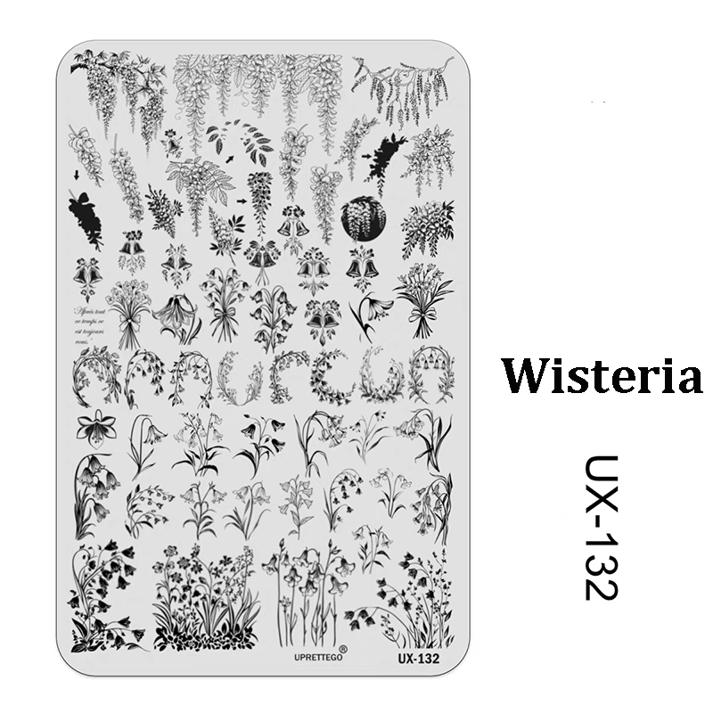 Floral Stamping Plate - Camellia Gardenia Orchid Iris Cute-style Nail Art for DIY Manicure Salon Design Supplies Tools