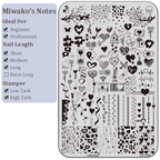 Heart Stamping Plate - Collage Cute Style Nail Art for DIY Manicure Salon Design Supplies Tools