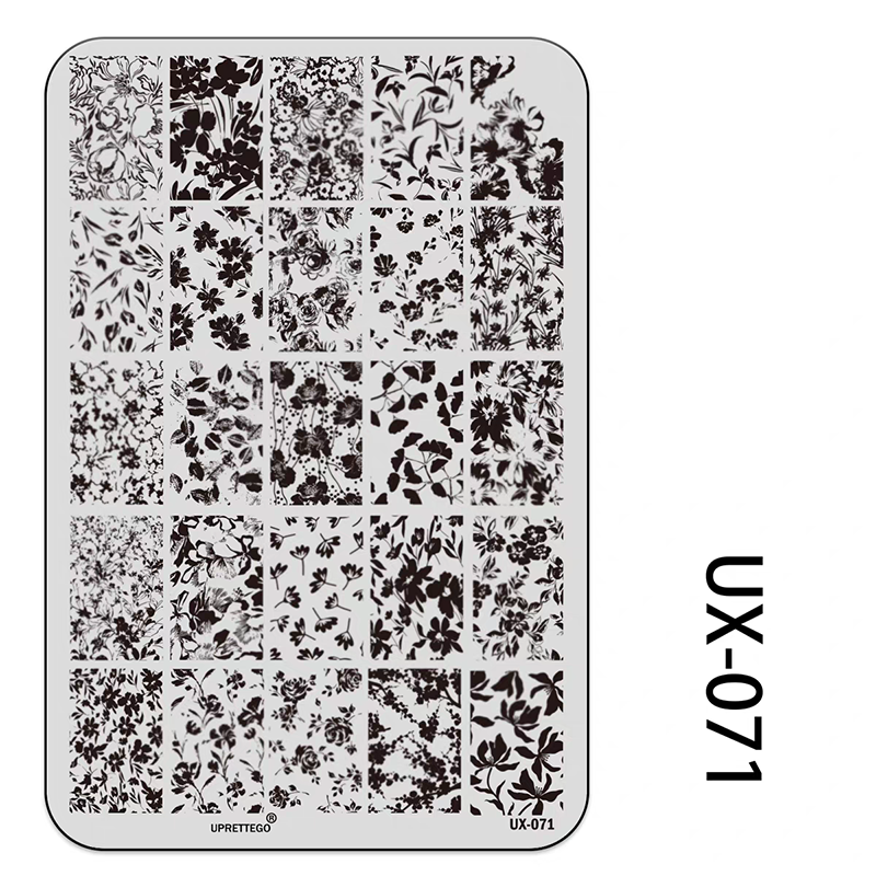 Floral Stamping Plate - Camellia Gardenia Orchid Iris Cute-style Nail Art for DIY Manicure Salon Design Supplies Tools