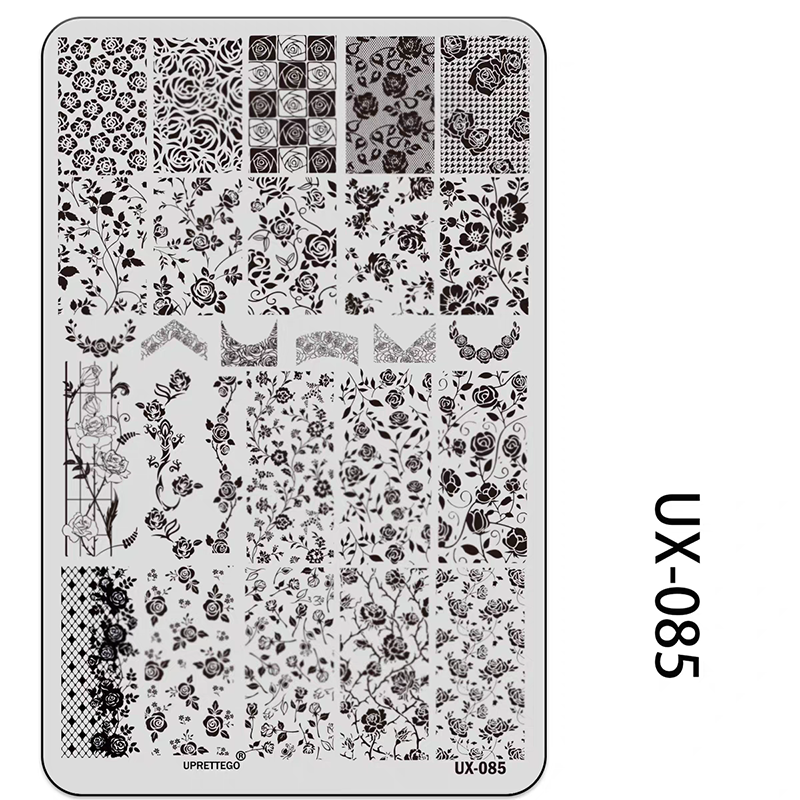 Floral Stamping Plate - Camellia Gardenia Orchid Iris Cute-style Nail Art for DIY Manicure Salon Design Supplies Tools