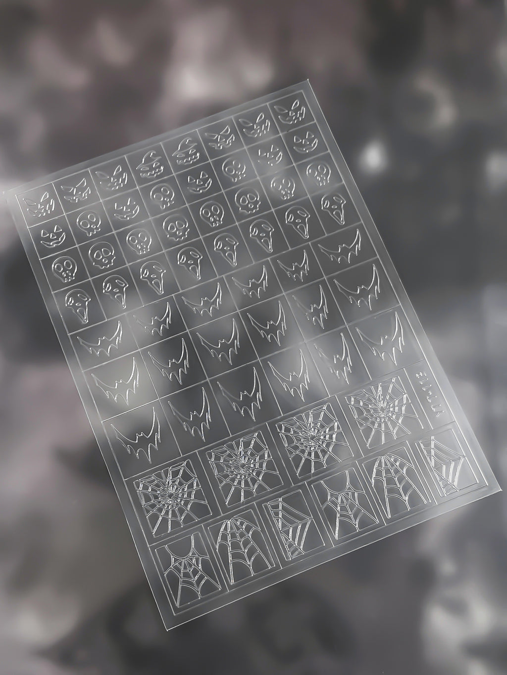 Halloween Guide Stickers - Halloween-themed Patterns Self-adhesive Reusable Gel Airbrush Nail Stencils Decals Templates Supplies Vinyl for beginners easy DIY Manicure