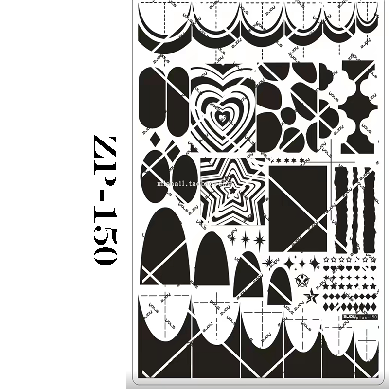 French Tip Stamping Plate - Deep Round Almond Nail Art for DIY Manicure Salon Design Supplies Tools