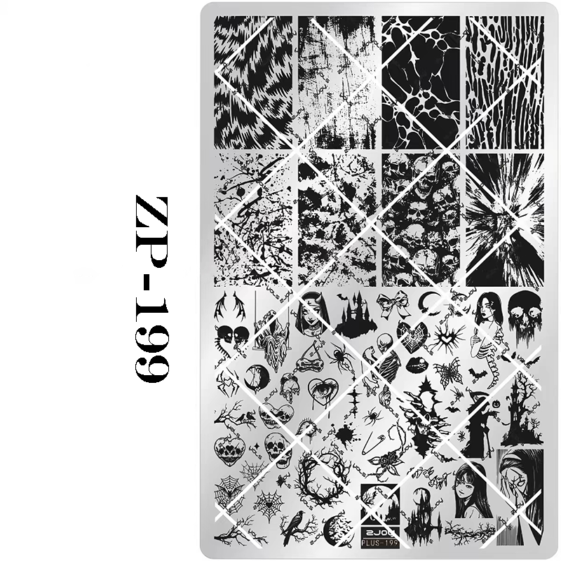 Halloween Stamping Plate -Halloween pattern collection Nail Art for DIY Manicure Salon Design Supplies Tools