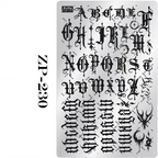 Lettering Stamping Plate - Gothic-style Fonts Nail Art for DIY Manicure Salon Design Supplies Tools