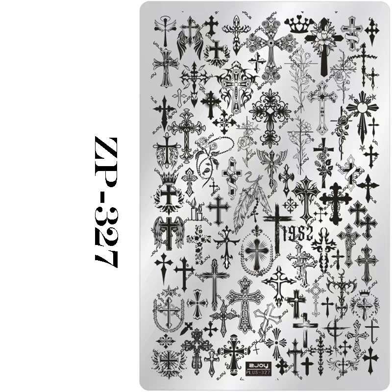 Cross Stamping Plate -Cross Nail Art for DIY Manicure Salon Design Supplies Tools