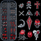 Halloween Alloy With Rhinestones Charm - 12-Grid Metallic Alloy Nail Accessories Easy-to-Apply for Creative Eye-Catching Manicures
