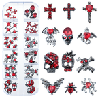 Halloween Alloy With Rhinestones Charm - 12-Grid Metallic Alloy Nail Accessories Easy-to-Apply for Creative Eye-Catching Manicures