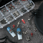 Halloween Alloy With Rhinestones Charm - 12-Grid Metallic Alloy Nail Accessories Easy-to-Apply for Creative Eye-Catching Manicures