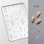 Heart 3D Shallow Embossed Mold - 3D Nail Art Sticker Effect Silicone Groove Carving Templates for DIY Precise Pattern