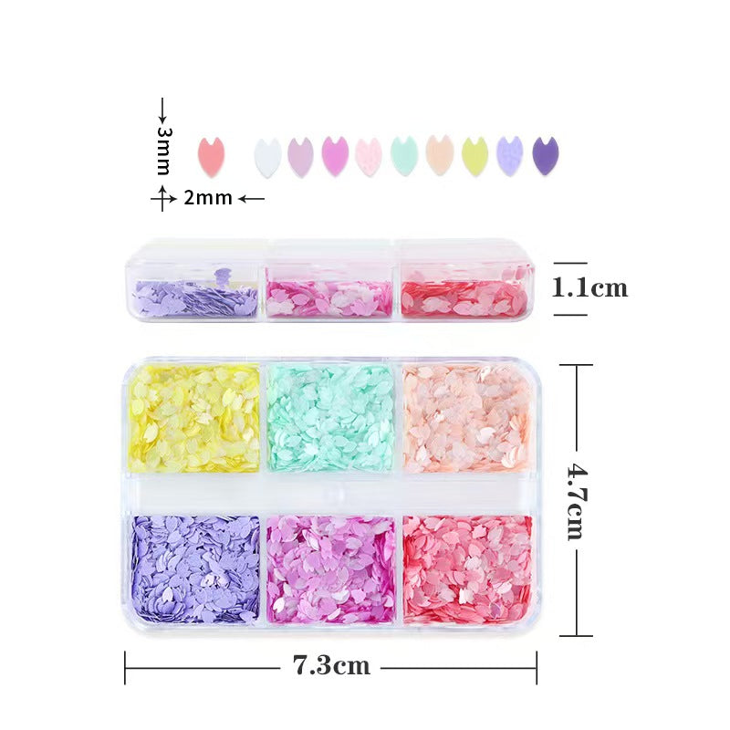 Sakura Sequins SFS01 - Thin 6 Colors 3D Holographic Colorful Nail Art Glitter Supplies for Nails DIY Decorations