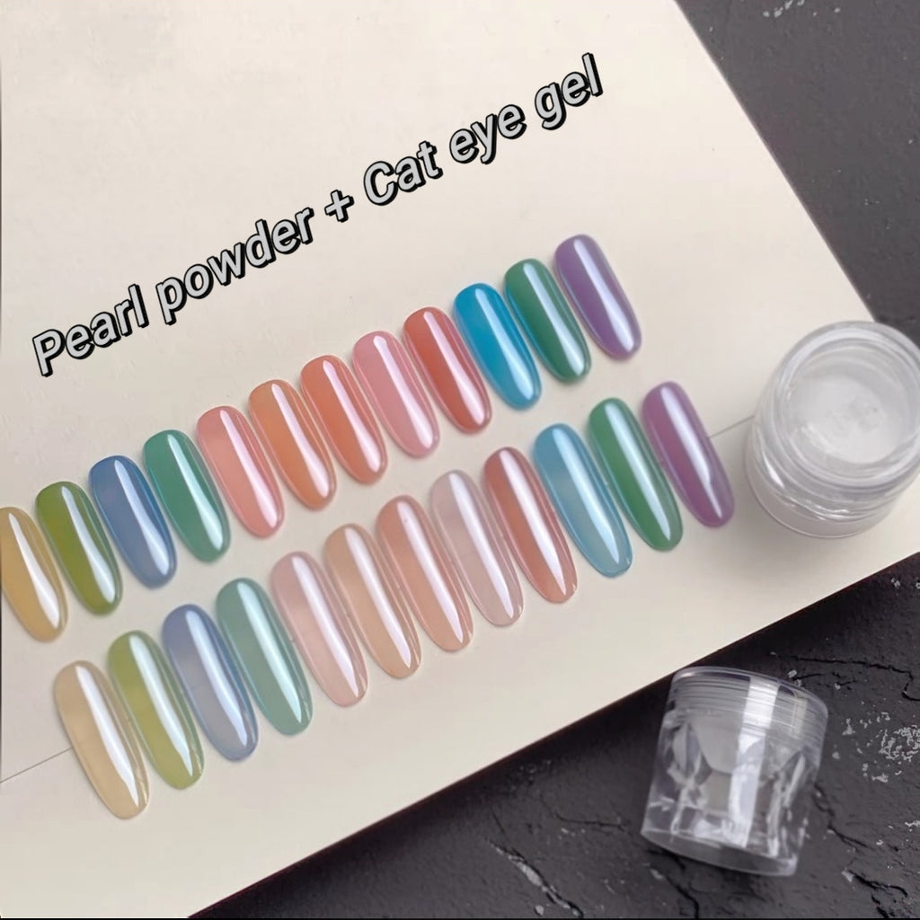 White Pearl Chrome Powder - Aurora Mermaid Chrome Nail Powder Magic Clear Pearlescent Mirror Effect Holographic Nail Glitter White Shimmer Glitter Pigment Dust for Nails Art Design