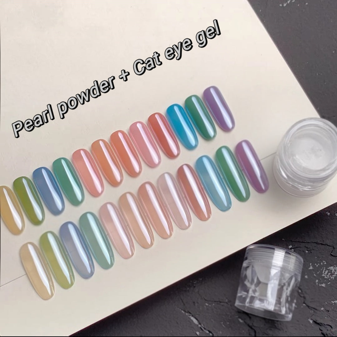 White Pearl Chrome Powder - Aurora Mermaid Chrome Nail Powder Magic Clear Pearlescent Mirror Effect Holographic Nail Glitter White Shimmer Glitter Pigment Dust for Nails Art Design