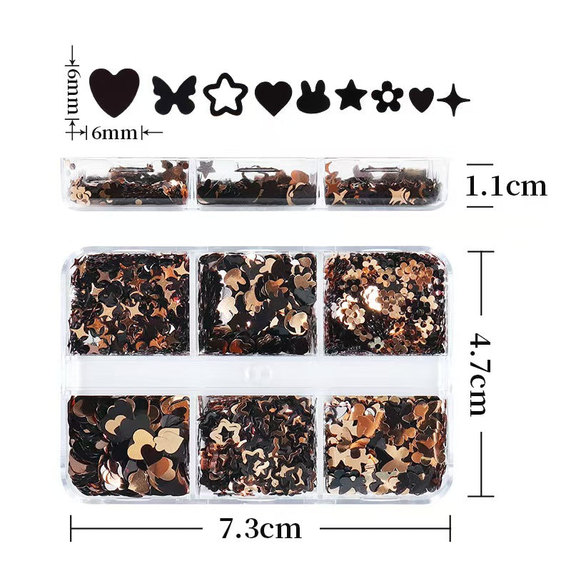 Whimsical Sequins - Thin Multiple Design Rabbits Butterflies Hearts Stars Flowers 3D Holographic Colorful Nail Art Glitter Supplies for Nails DIY Decorations