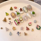 Christmas Silicone Mold - Deep Groove for 3D Nail Charm, Snowman Santa Reindeer Nail Art Sculpture Decoration Carving Templates for DIY Precise Pattern