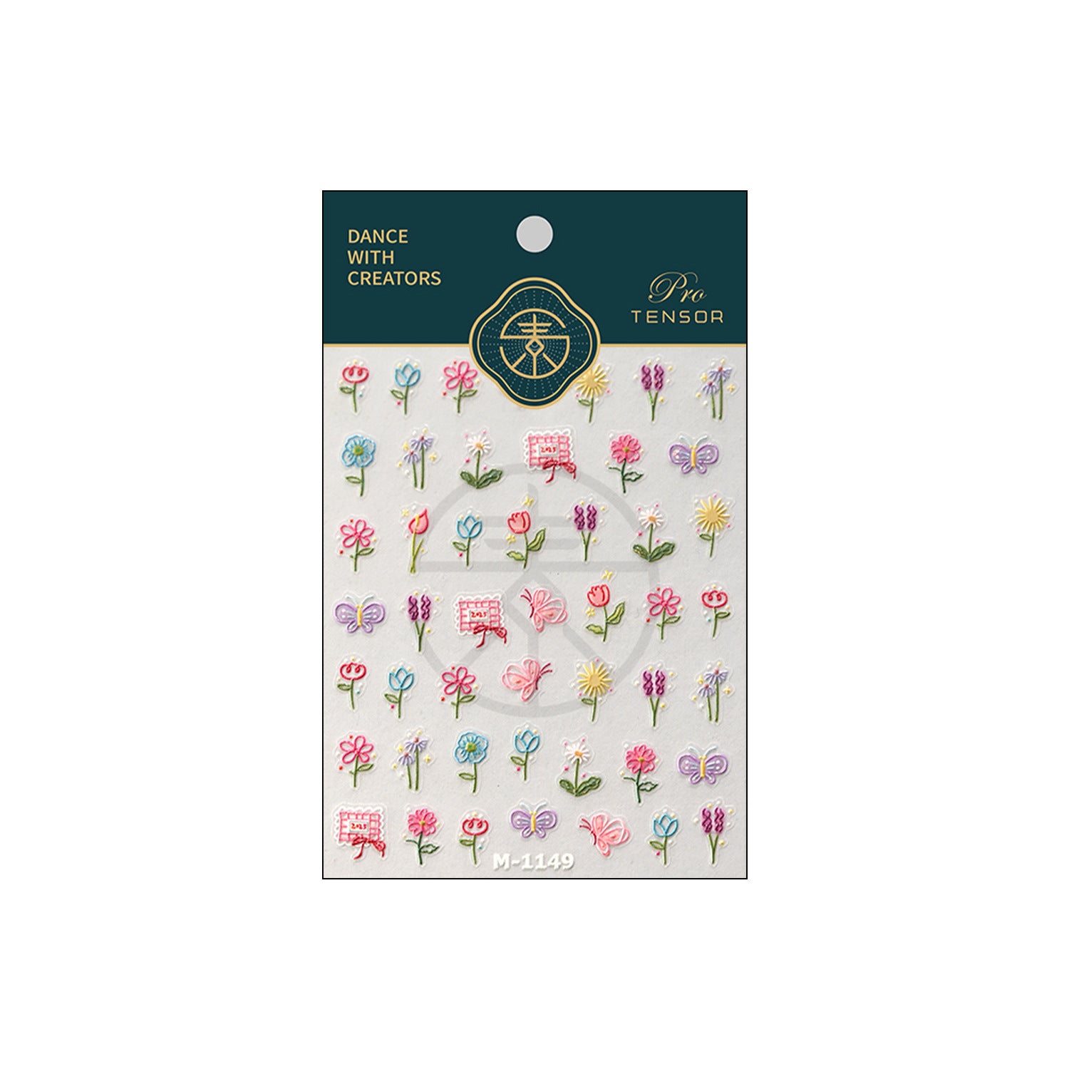 One-Line Flower Self-Adhesive Stickers - 3D Embossed Ultra-thin Decals for Nail Art Decoration
