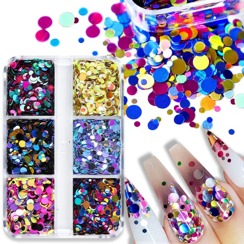 Round Sequins - Thin Multiple Colors and Sizes 3D Holographic Colorful Circular Nail Art Glitter Supplies for Nails DIY Decorations