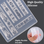 Christmas Silicone Mold - Deep Groove for 3D Nail Charm, Snowman Santa Reindeer Nail Art Sculpture Decoration Carving Templates for DIY Precise Pattern