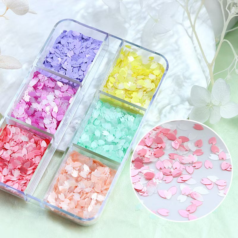 Sakura Sequins SFS01 - Thin 6 Colors 3D Holographic Colorful Nail Art Glitter Supplies for Nails DIY Decorations