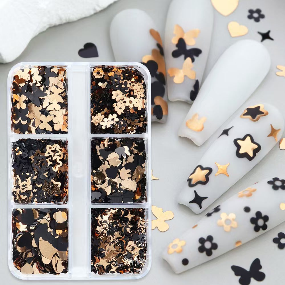 Whimsical Sequins - Thin Multiple Design Rabbits Butterflies Hearts Stars Flowers 3D Holographic Colorful Nail Art Glitter Supplies for Nails DIY Decorations