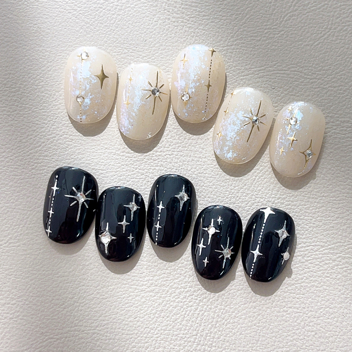 Cross Star Self-Adhesive Stickers - 3D  Ultra-thin Metallic Sheen Decals for Nail Art Decoration