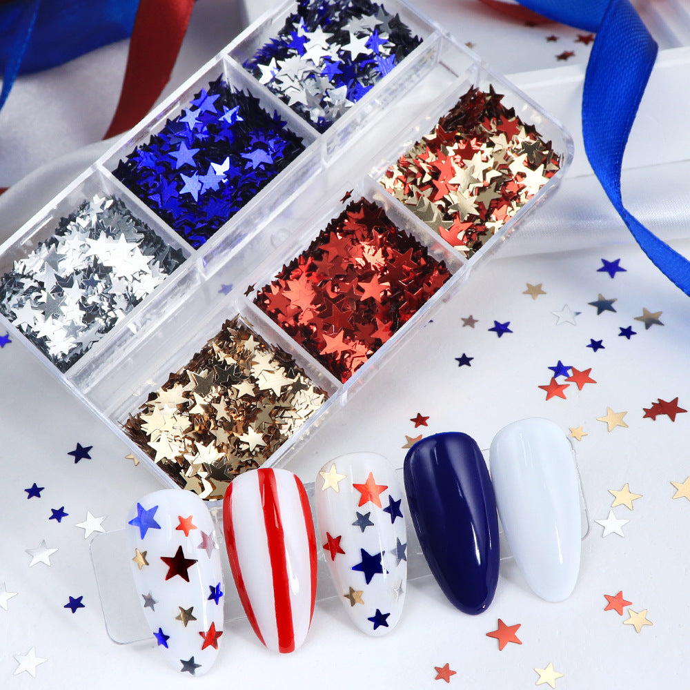 Pentagram Sequins - Thin 4 Colors 3mm and 5mm 3D Holographic Colorful Nail Art Glitter Supplies for Nails DIY Decorations