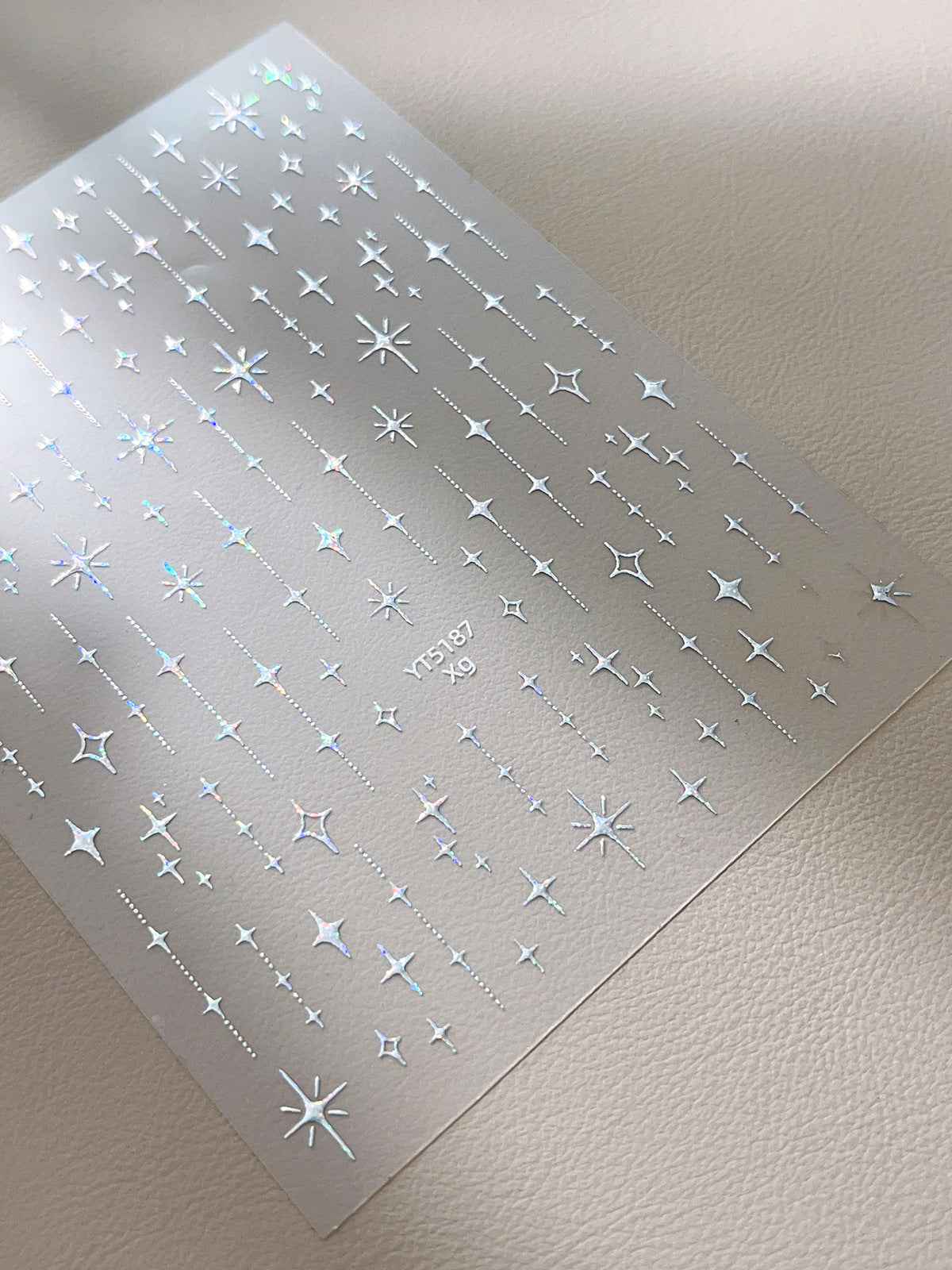 Cross Star Self-Adhesive Stickers - 3D  Ultra-thin Metallic Sheen Decals for Nail Art Decoration