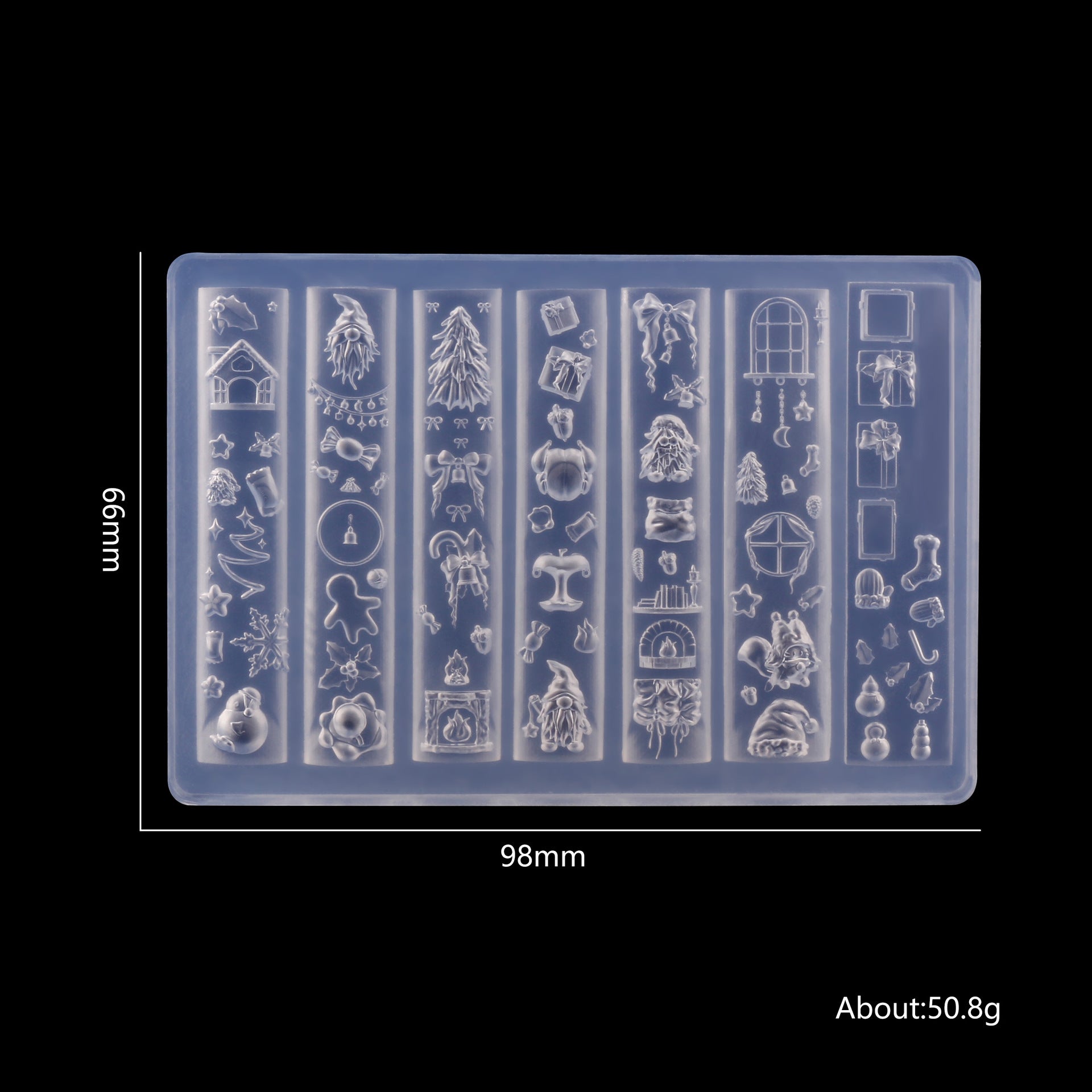 Christmas Silicone Mold - Deep Groove for 3D Nail Charm, Snowman Santa Reindeer Nail Art Sculpture Decoration Carving Templates for DIY Precise Pattern