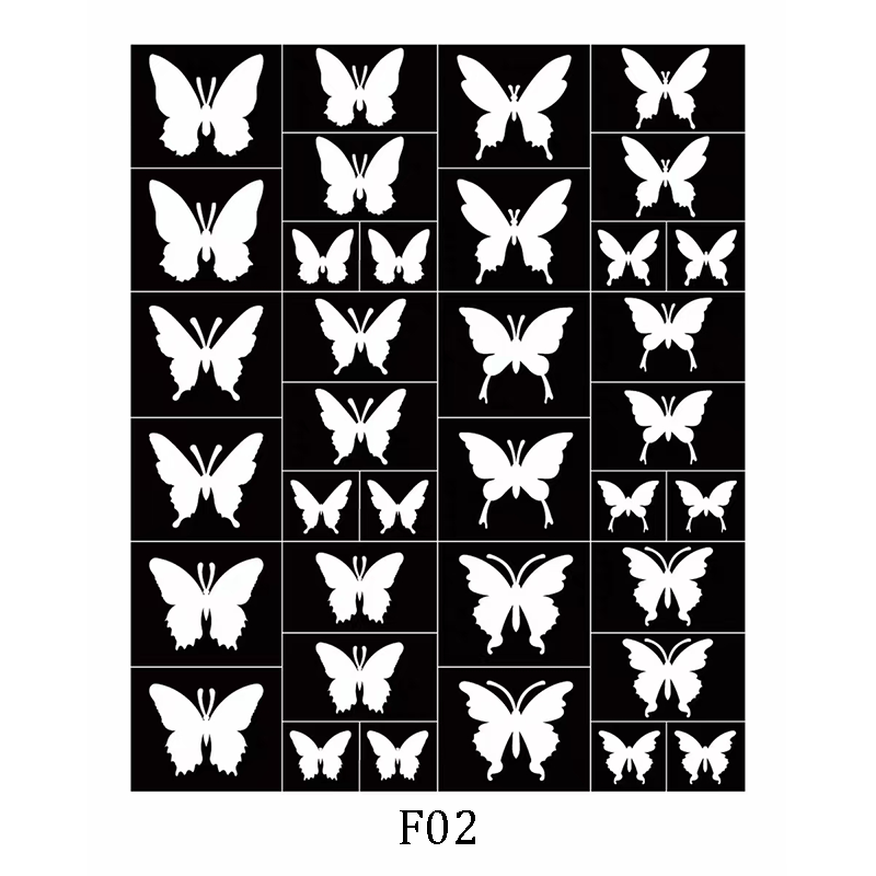 Butterfly Nail Stencils Stickers for Nail Art Hollow Nail Guides Decals Templates Supplies