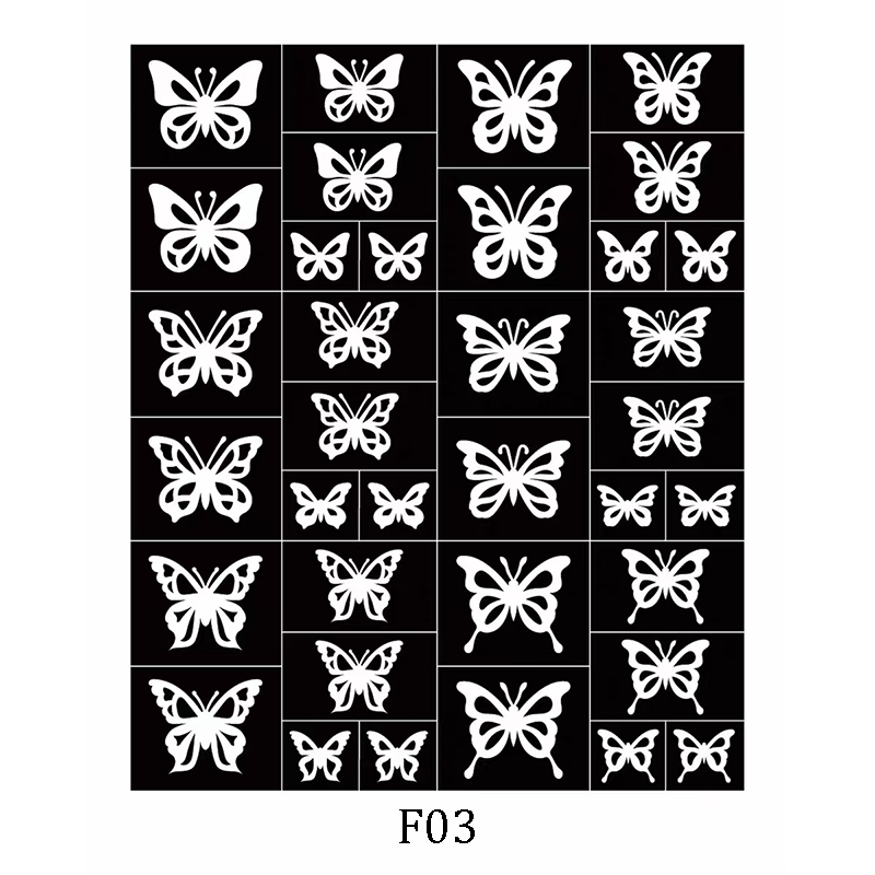 Butterfly Nail Stencils Stickers for Nail Art Hollow Nail Guides Decals Templates Supplies