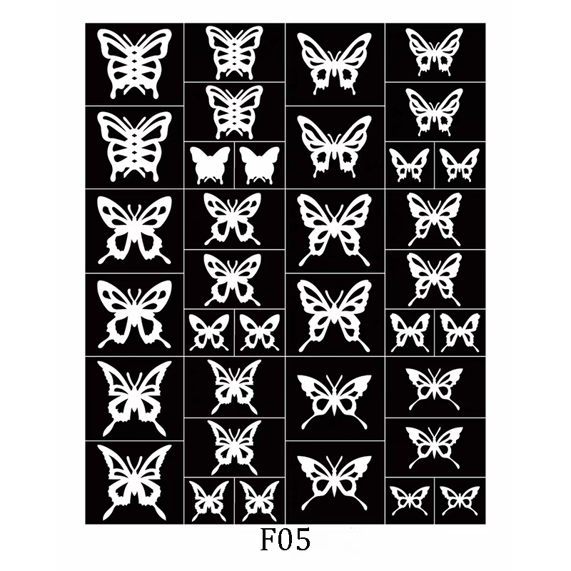 Butterfly Nail Stencils Stickers for Nail Art Hollow Nail Guides Decals Templates Supplies