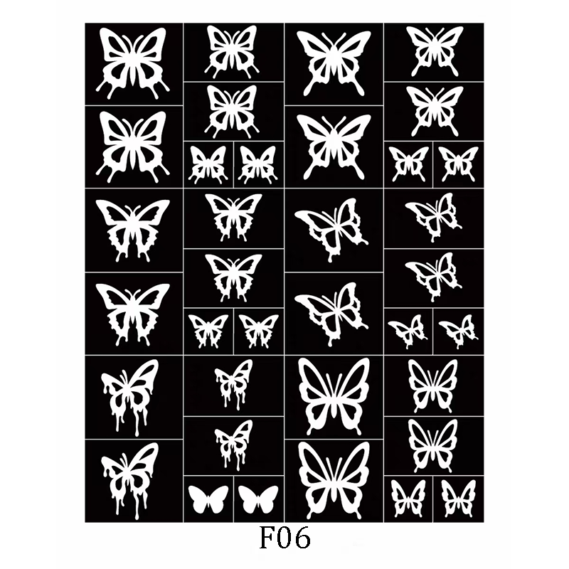 Butterfly Nail Stencils Stickers for Nail Art Hollow Nail Guides Decals Templates Supplies