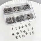 Cross Charm - 6-Grid Metallic Alloy Nail Accessories Easy-to-Apply for Creative Eye-Catching Manicures