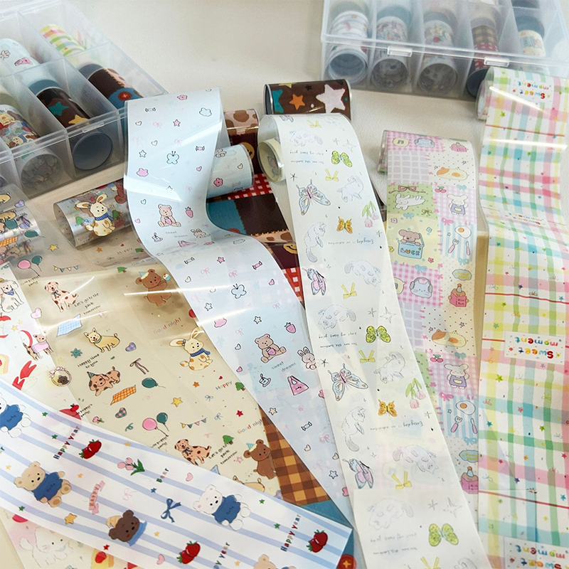 Cute Foil Transfer -1 Roll, 10 Rolls/1 Box Cream Color Korean Collage Nail Art Decals for DIY Decorations Supplies Design