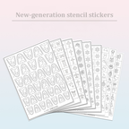 Plaid Stencils - Cute, Classic Style Patterns Self-adhesive Reusable Gel Airbrush Nail Guides Decals Templates Stickers Supplies Vinyl for beginners easy DIY Manicure