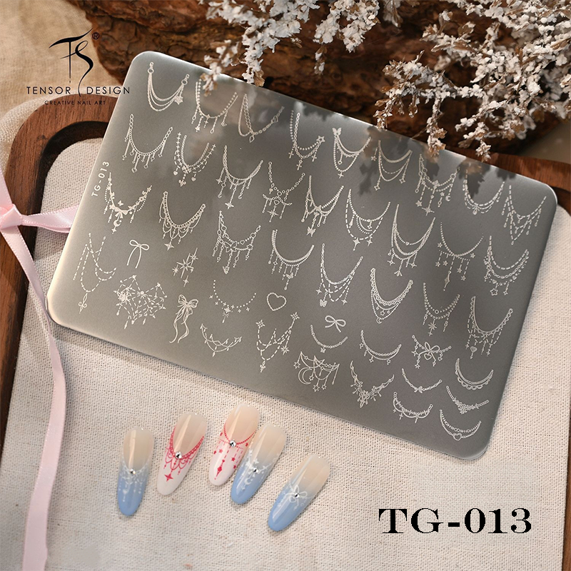 French Tip Stamping Plate - Deep Round Almond Nail Art for DIY Manicure Salon Design Supplies Tools