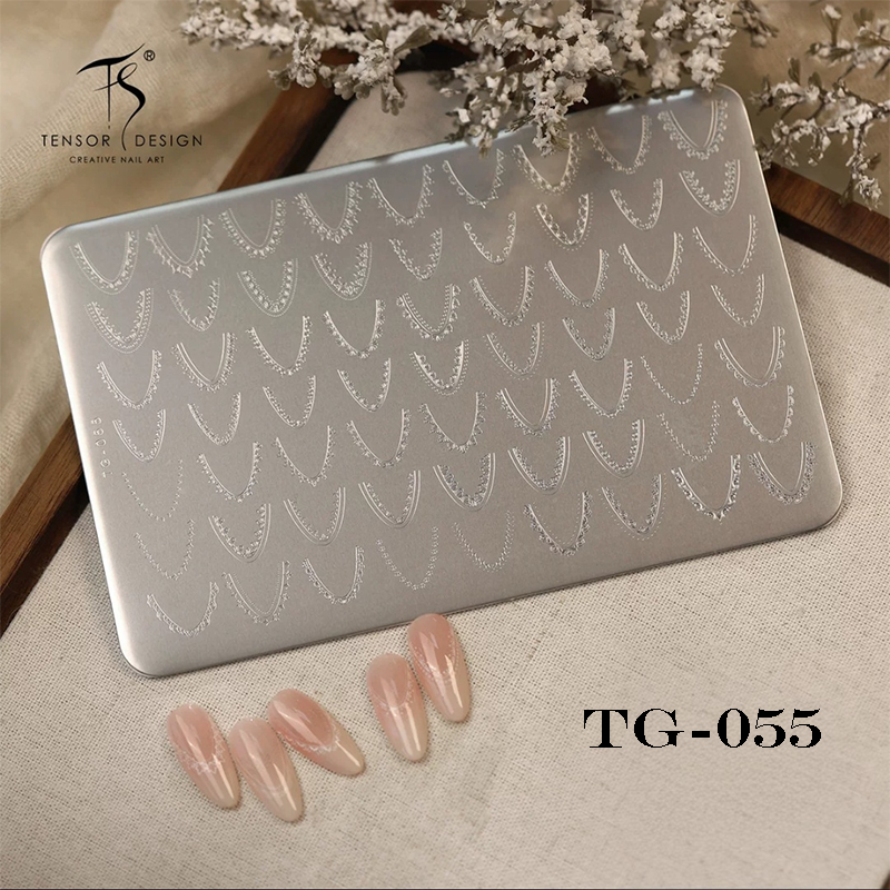 French Tip Stamping Plate - Deep Round Almond Nail Art for DIY Manicure Salon Design Supplies Tools