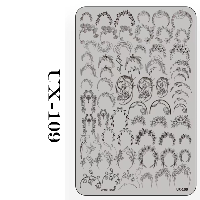 French Tip Stamping Plate - Deep Round Almond Nail Art for DIY Manicure Salon Design Supplies Tools
