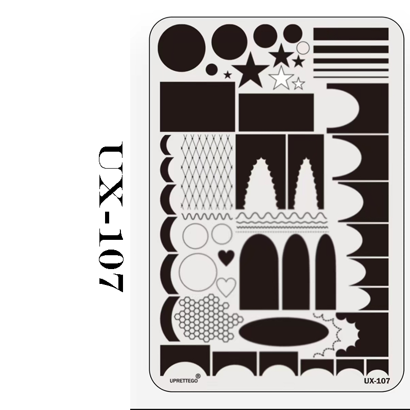 French Tip Stamping Plate - Deep Round Almond Nail Art for DIY Manicure Salon Design Supplies Tools